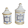 Série de deux pots de pharmacie porcelaine de Paris