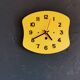 Vintage formica clock silent wall pendulum 60s "Yellow"