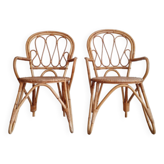 Rattan and bamboo bistro chairs