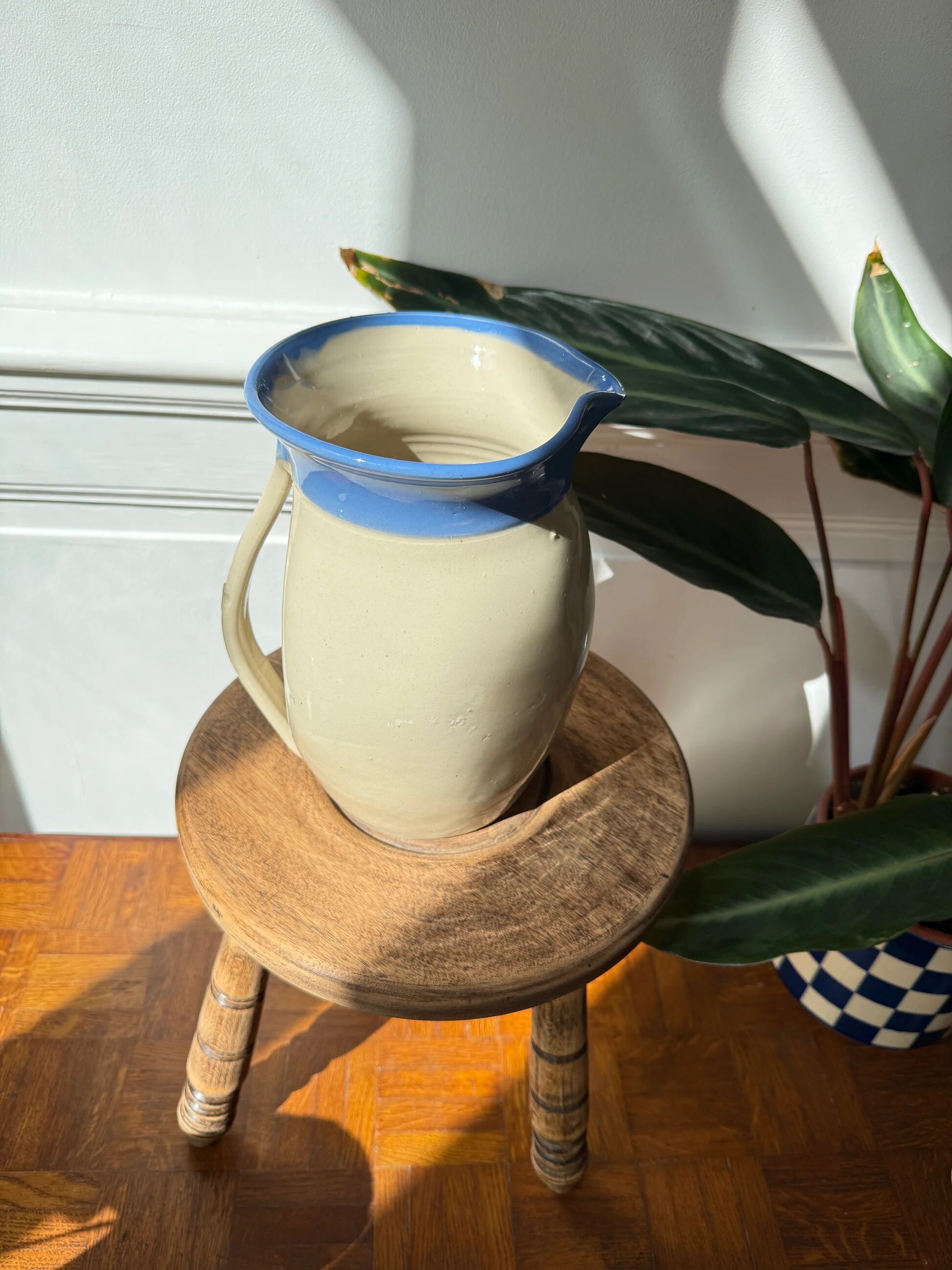 Glacier blue ceramic jug