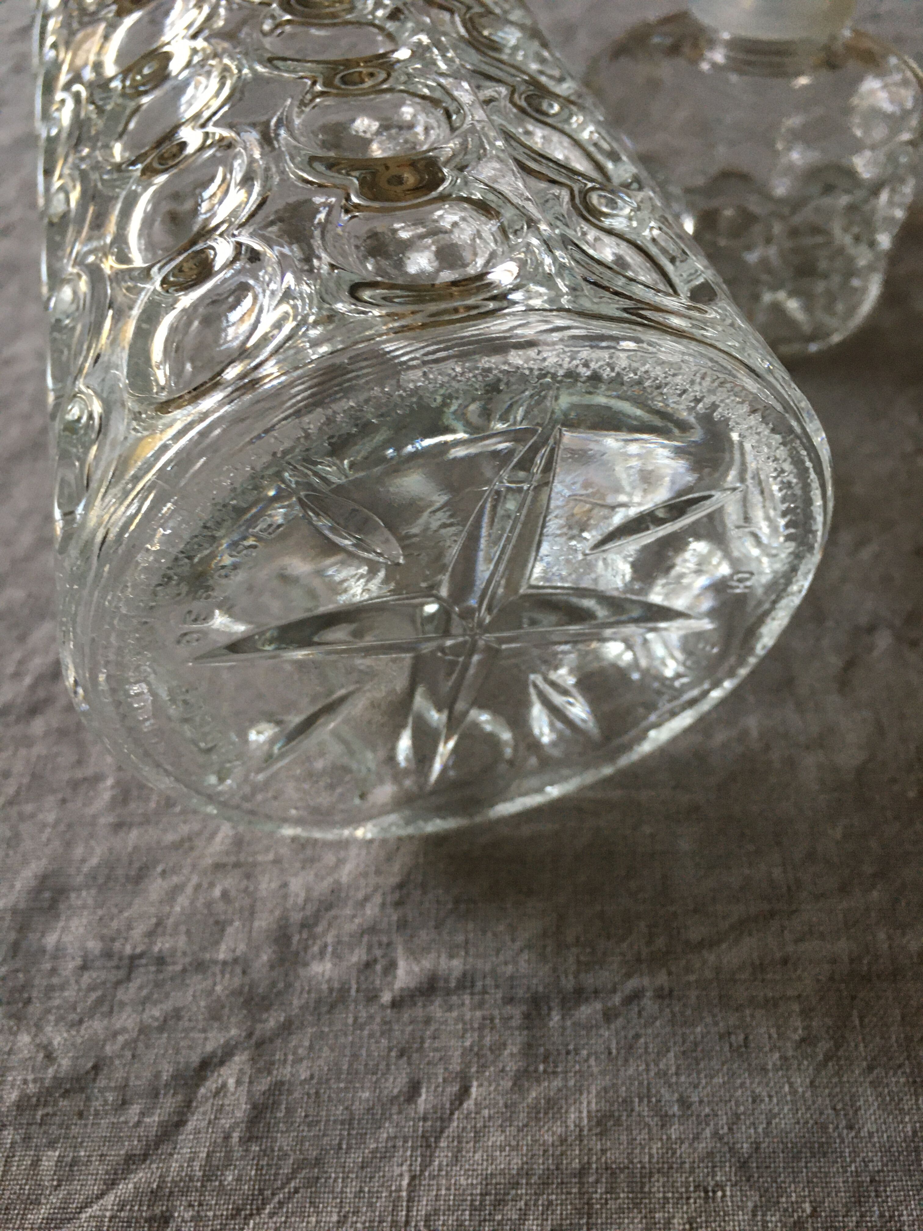 Vintage whisky carafe in transparent glass