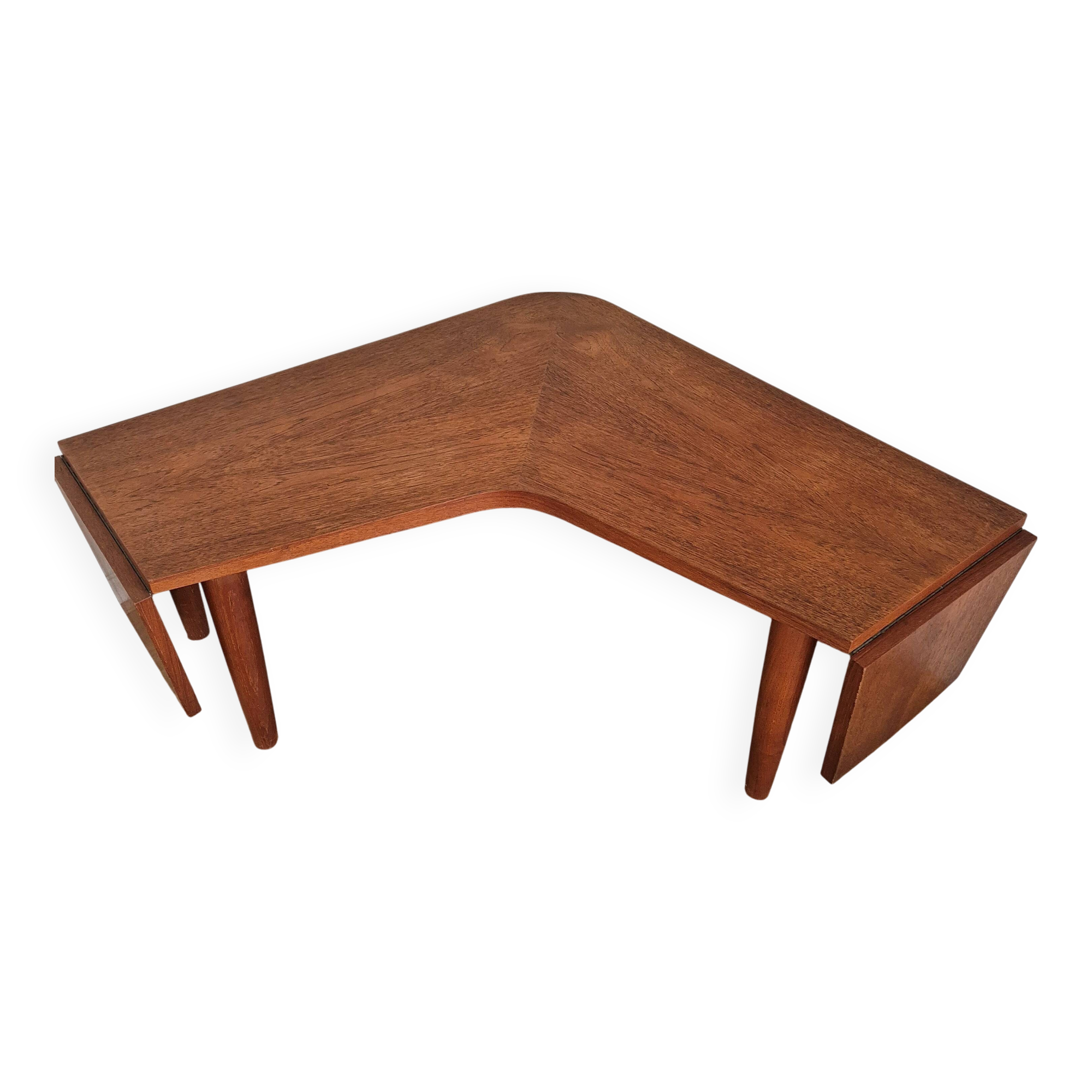 Vintage Scandinavian boomerang coffee table with folding extensions by Samcom
