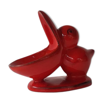 Red PAN Keramik Pelican made in the early 1970s