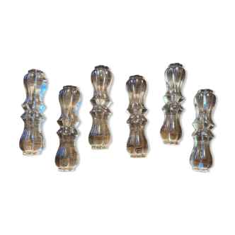 Set of 6 crystal knife rests