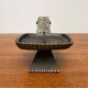 Brutalist Japanese bronze candlestick from the mid-century for Beva, 1960s.