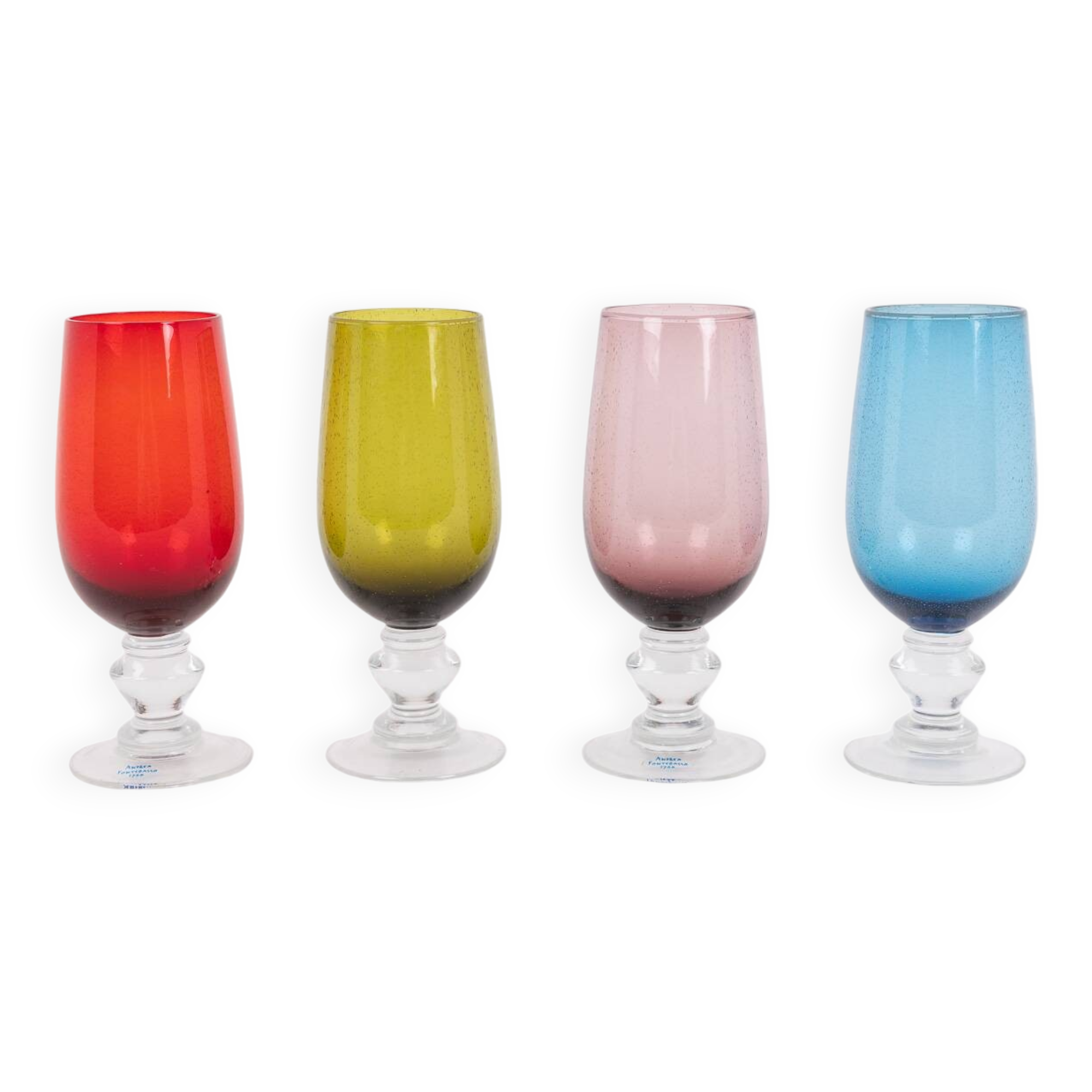 Set of 4 vintage glasses from Andrea Fontebasso, Italy 1980’s