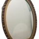 Old oval mirror with gold metal frame 50x70cm