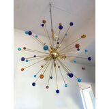 Contemporary Multicolor “Star” Murano Glass Sputnik Chandelier