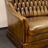 Vintage 3 seater leather chesterfield sofa