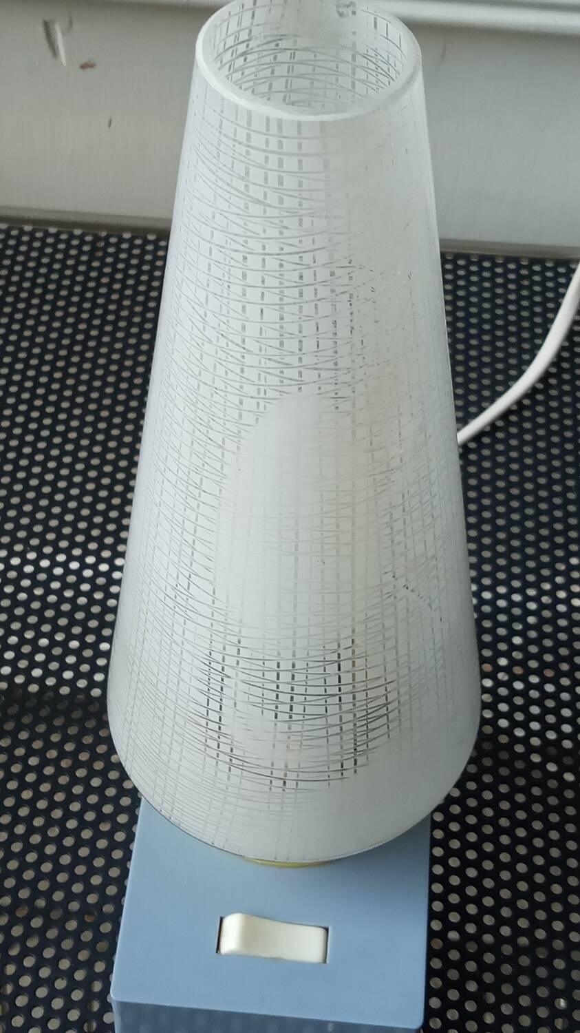 Plastic and glass bedside lamp from the 50s/60s