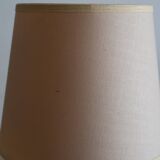 Vintage table lamp in turned wood and fabric lampshade