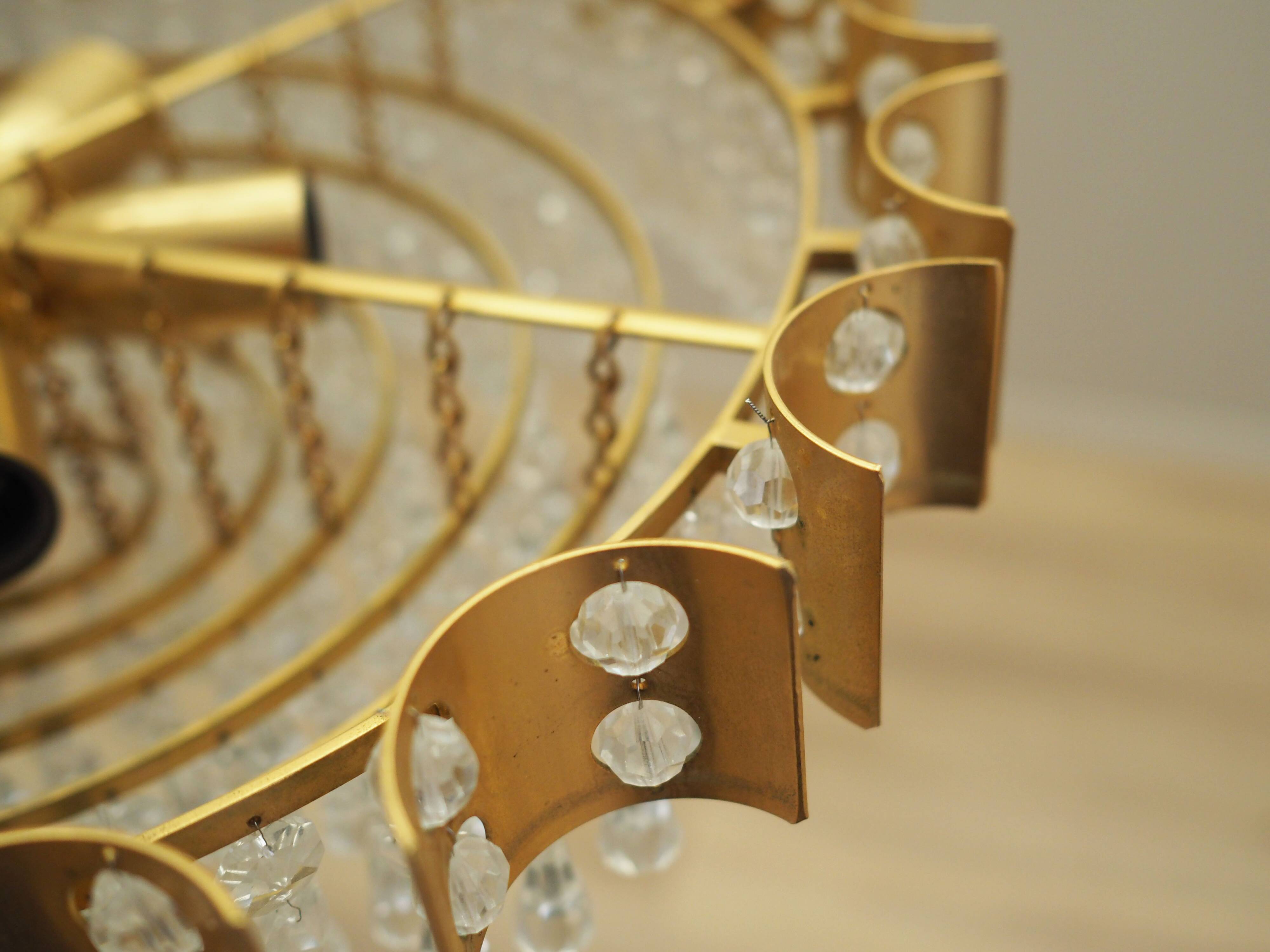 Brass chandelier, Danish design, 1970s, produced in Denmark