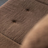 Brutalist 3-seater sofa with a super soft brown fabric, 1970’s