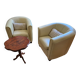 A pair of genuine leather club armchairs.