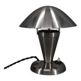Bauhaus  Nickel "Mushroom" Table Lamp, Czechoslovakia, 1930s