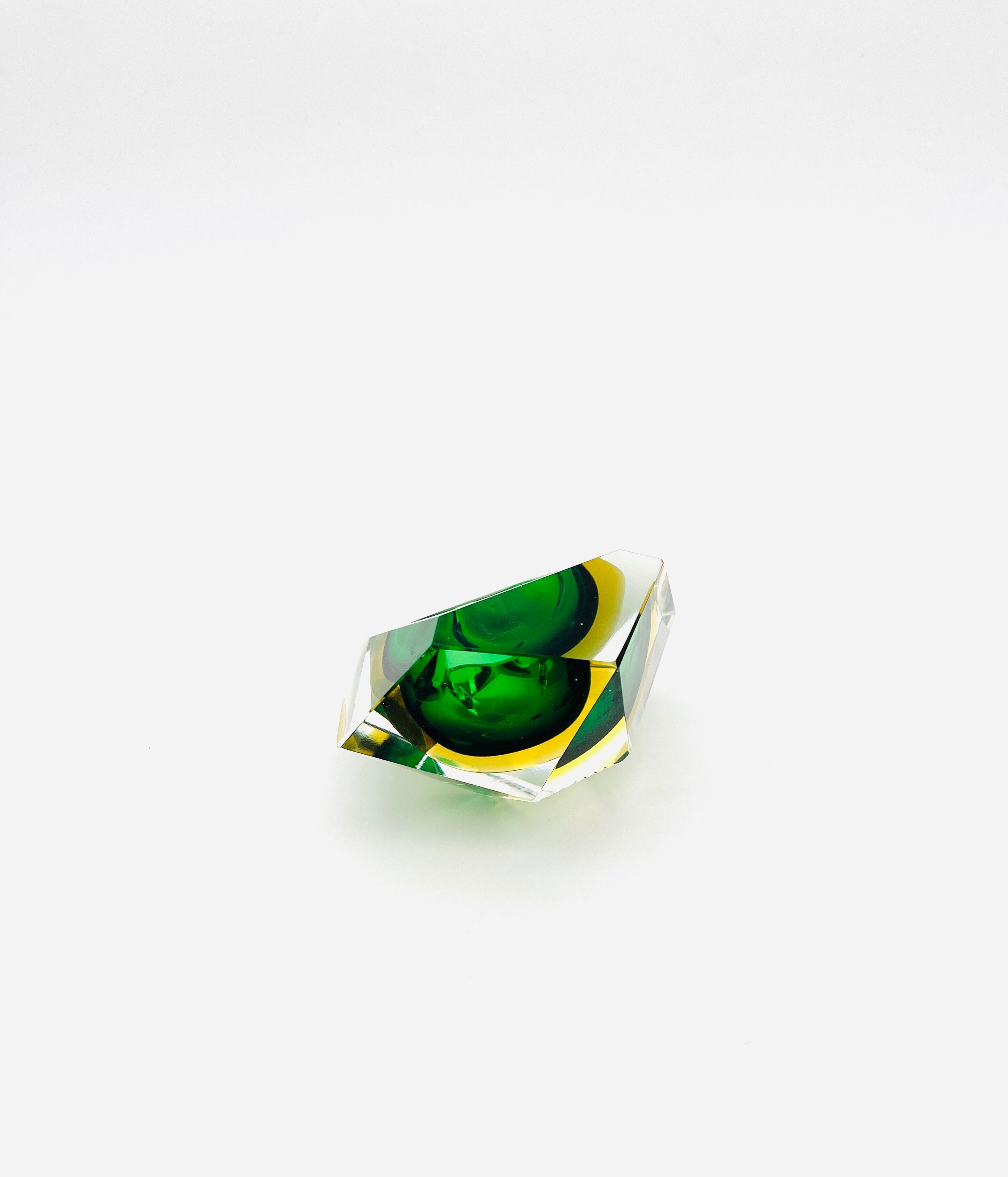 Murano bowl - Flavio Poli - Sommerso - Amber Green - Circa 1960