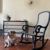 Fauteuil à bascule bois style Bentwood Champagne