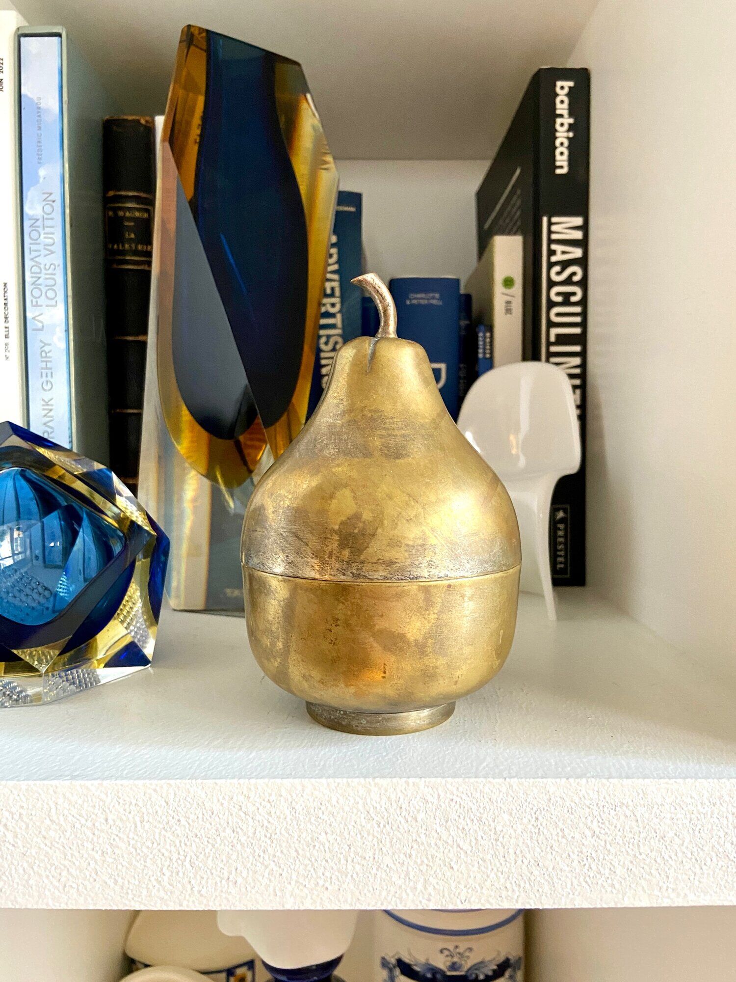 Golden brass pear box