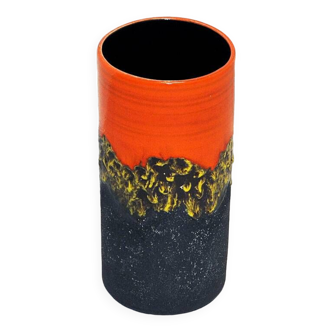 Orange Colorful Ceramic vintage vase West Germany 1970s
