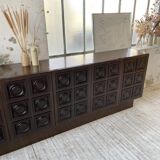 Brutalist sideboard attributed to De Coene 70s