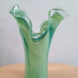 Vase en verre de Murano vert, Italie