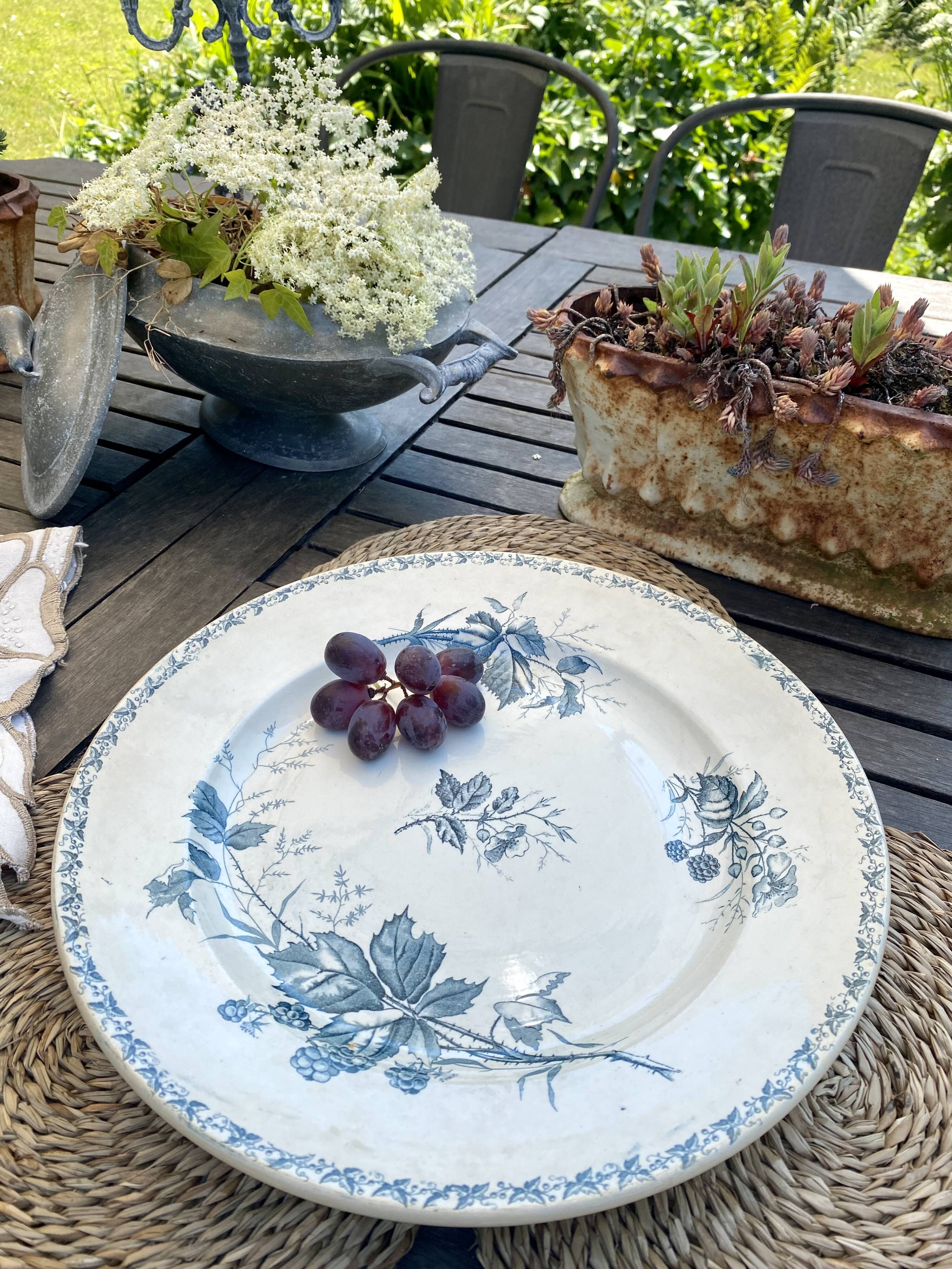 Iron earth dish Badonviller blackberry model