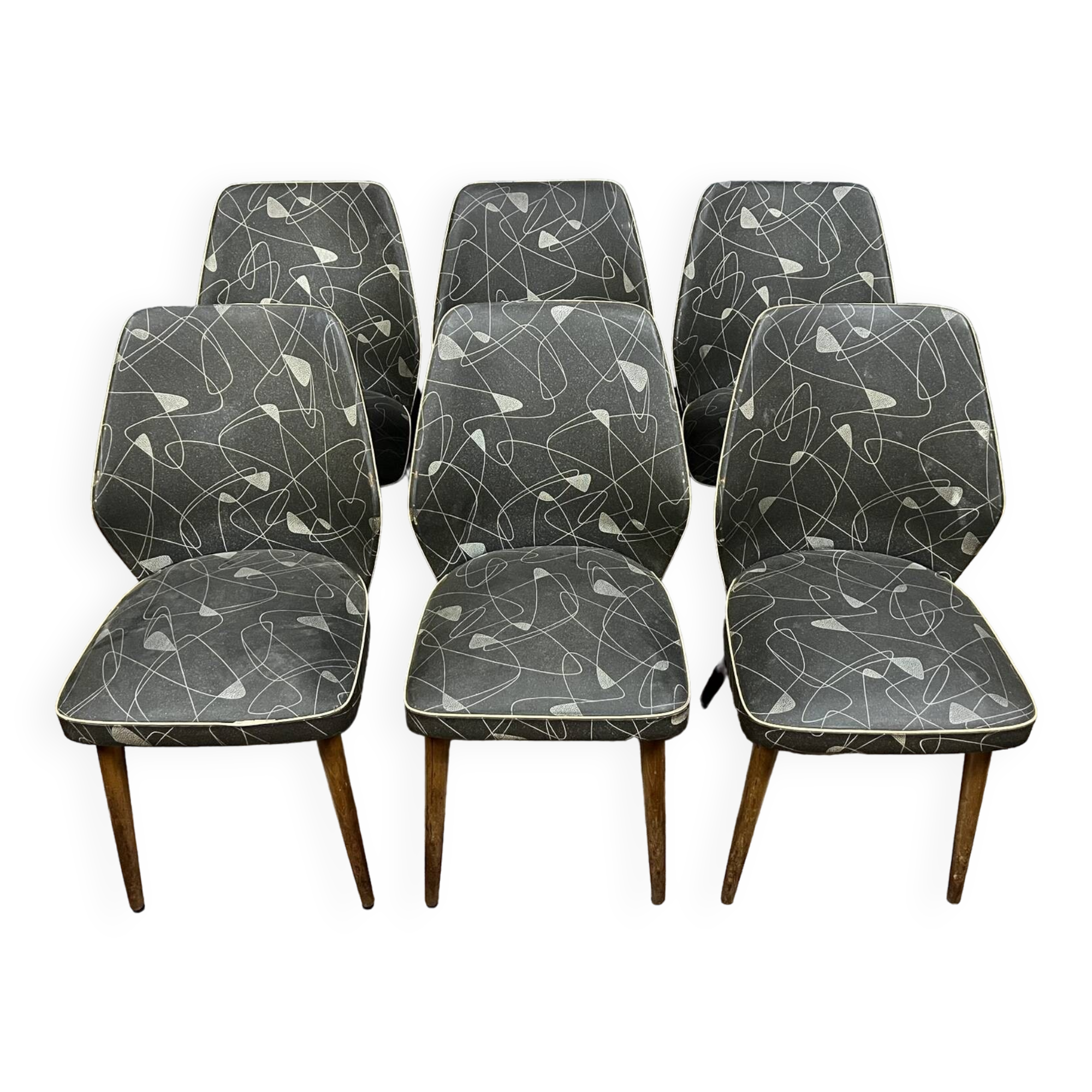 According to Oswald Haerdtl: series of six 60's designer chairs