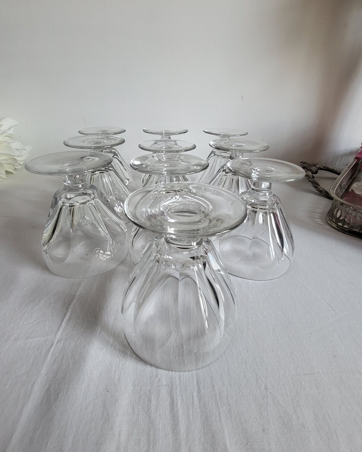 BACCARAT 10 Verres à vin en Cristal Modèle Périgord - Signé