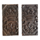 Pair of antique decorative panels in carved wood, 19th century
