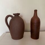 Jar and terracotta bottle