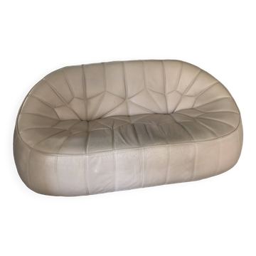 2-seater leather Ottoman sofa