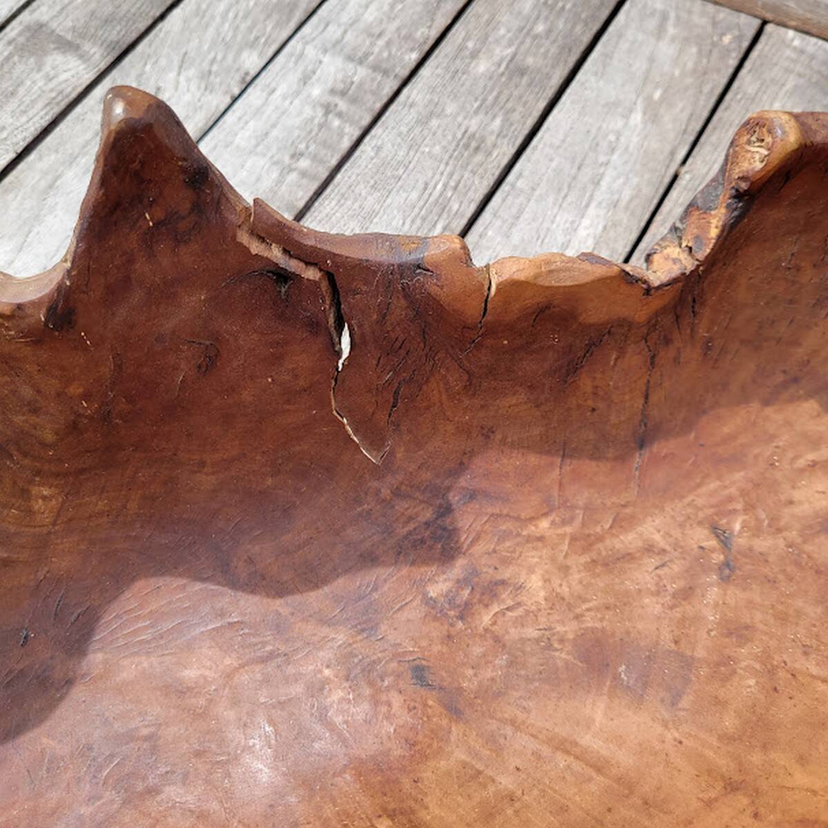 Old carved wooden basket