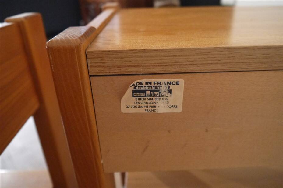 Paire de chevets vintage en orme de Doubinsky freres