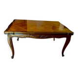 Table de style Louis XV chêne massif à rallonge
