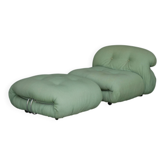 Fauteuil lounge et ottoman Soriana par Afra & Tobia Scarpa pour Cassina,