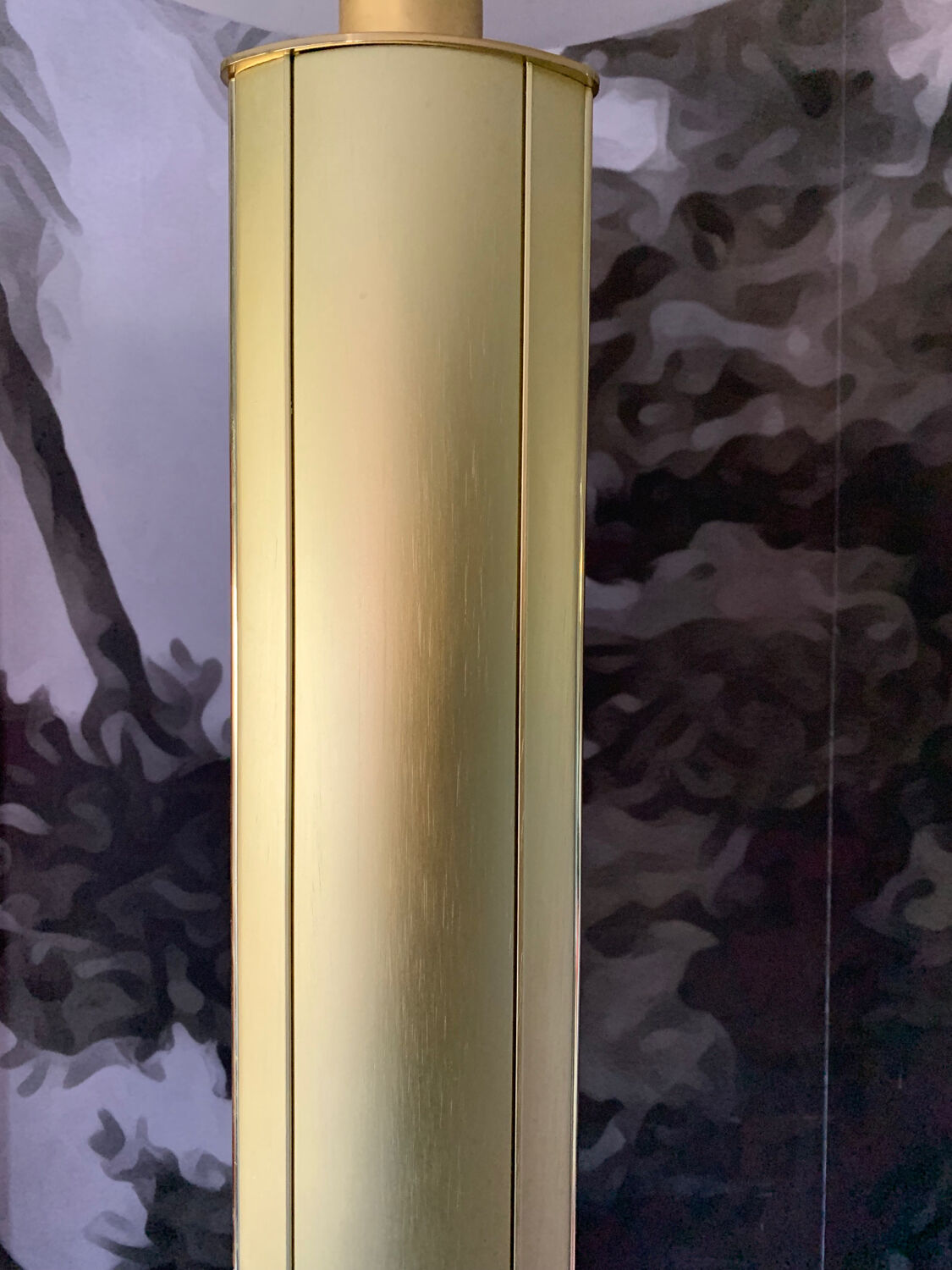 Floor lamp 80s brass and glass