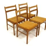 Set of 4 Scandinavian beech chairs, Sweden, 1960