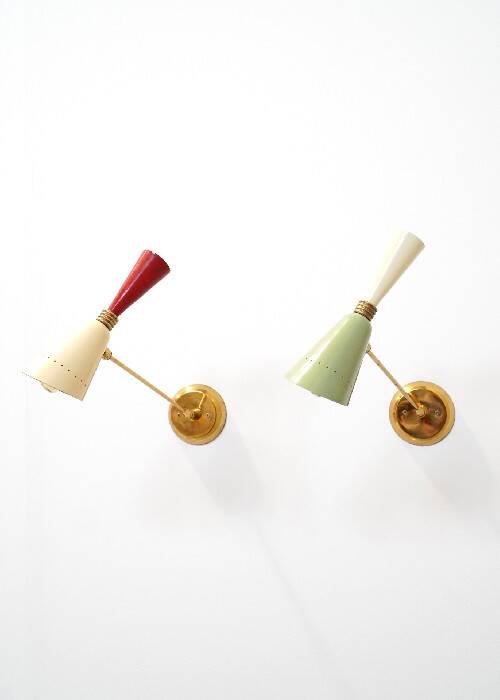 Stilnovo, Pair of Italian Diabolo Wall Sconces