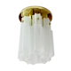 Brass ceiling light and frosted glass Glash-tte Limburg