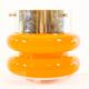 Lampe base en verre orange années 70