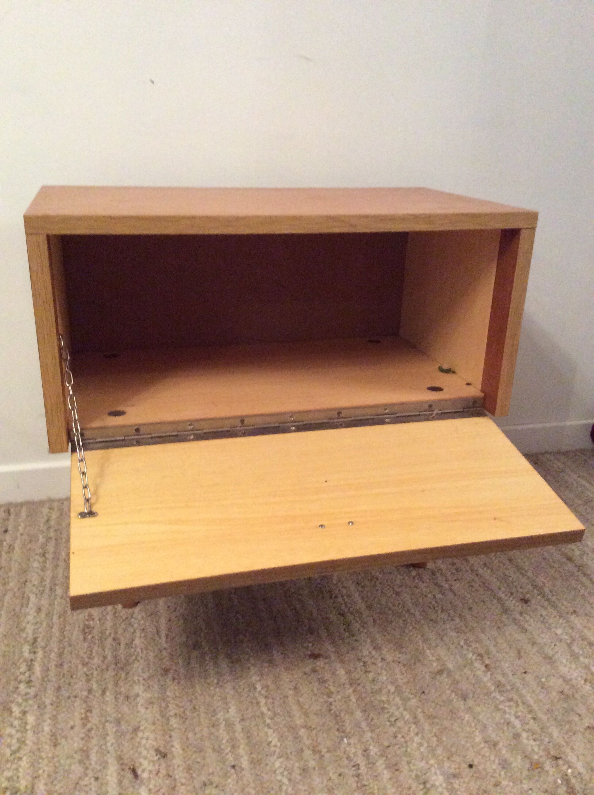 Vintage bedside of the 70s in blond wood