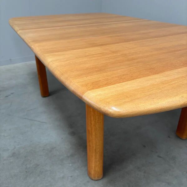 Large solid oak dining table by Wasa, 1990s