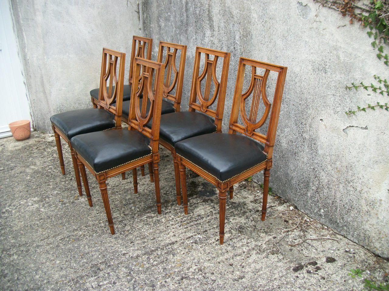 Series of 6 chairs back Lyres