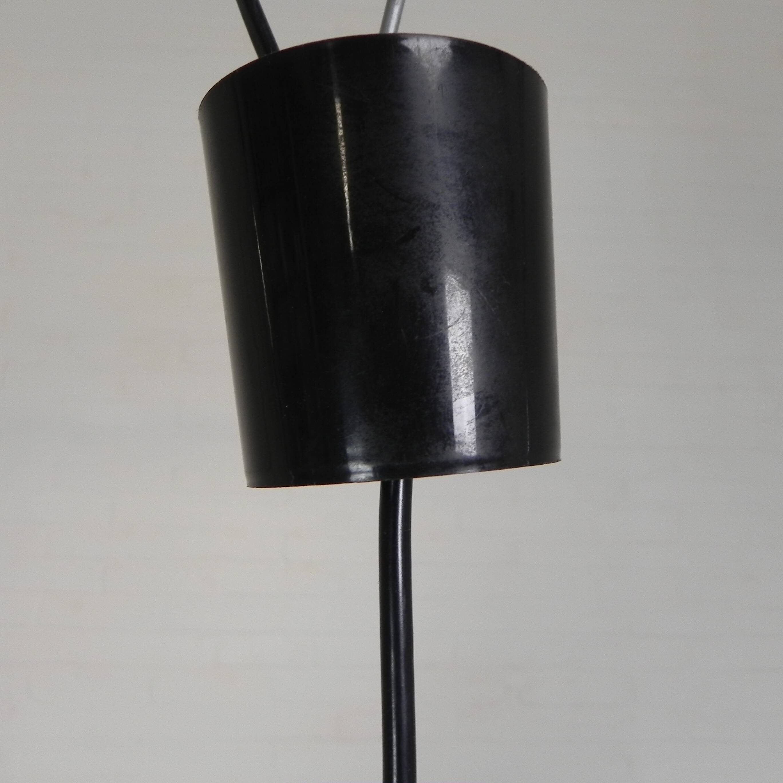 Vintage pendant lamp with chrome cylinder and glass globe