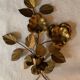 Pair of old wall lights, gold metal, 1950s