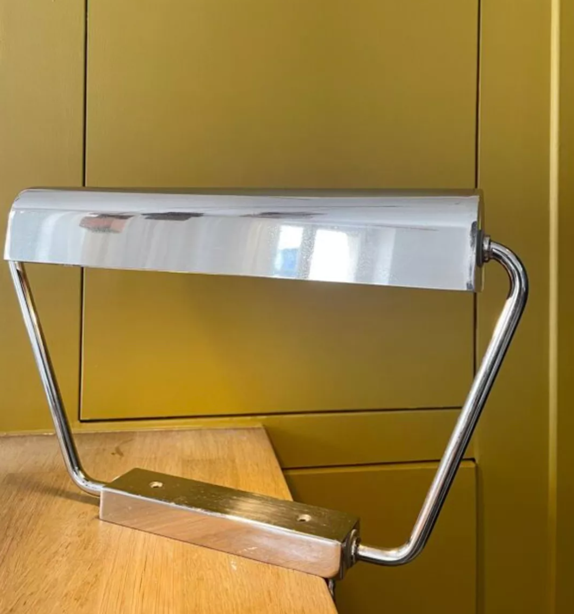 Vintage adjustable modernist wall lamp, chromed metal, France 1960