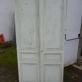 Pair of closet door old green patina