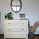 Vintage chest of drawers restored in white painted wood