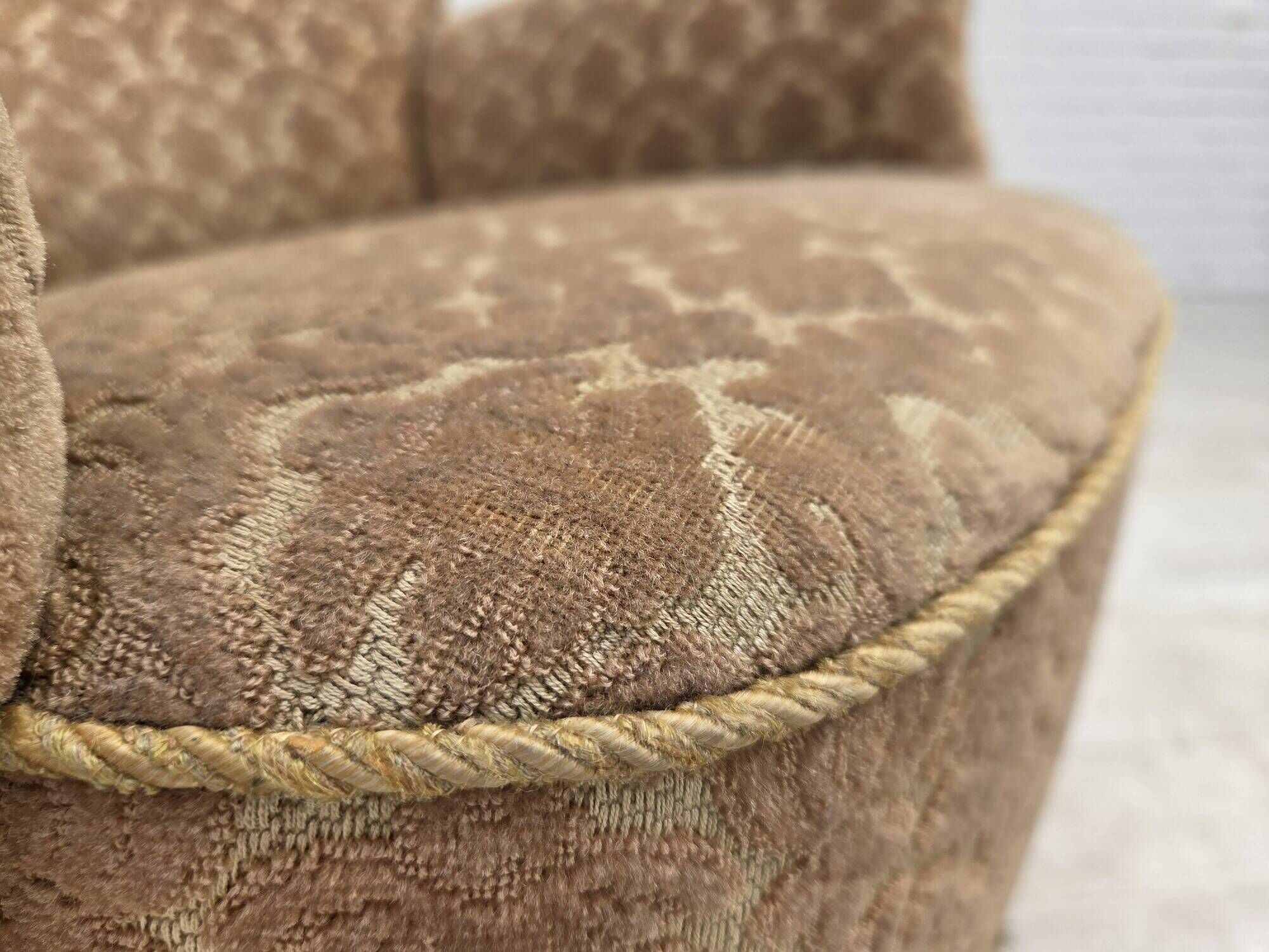 1960s, Danish armchair, furniture velour, beech wood.