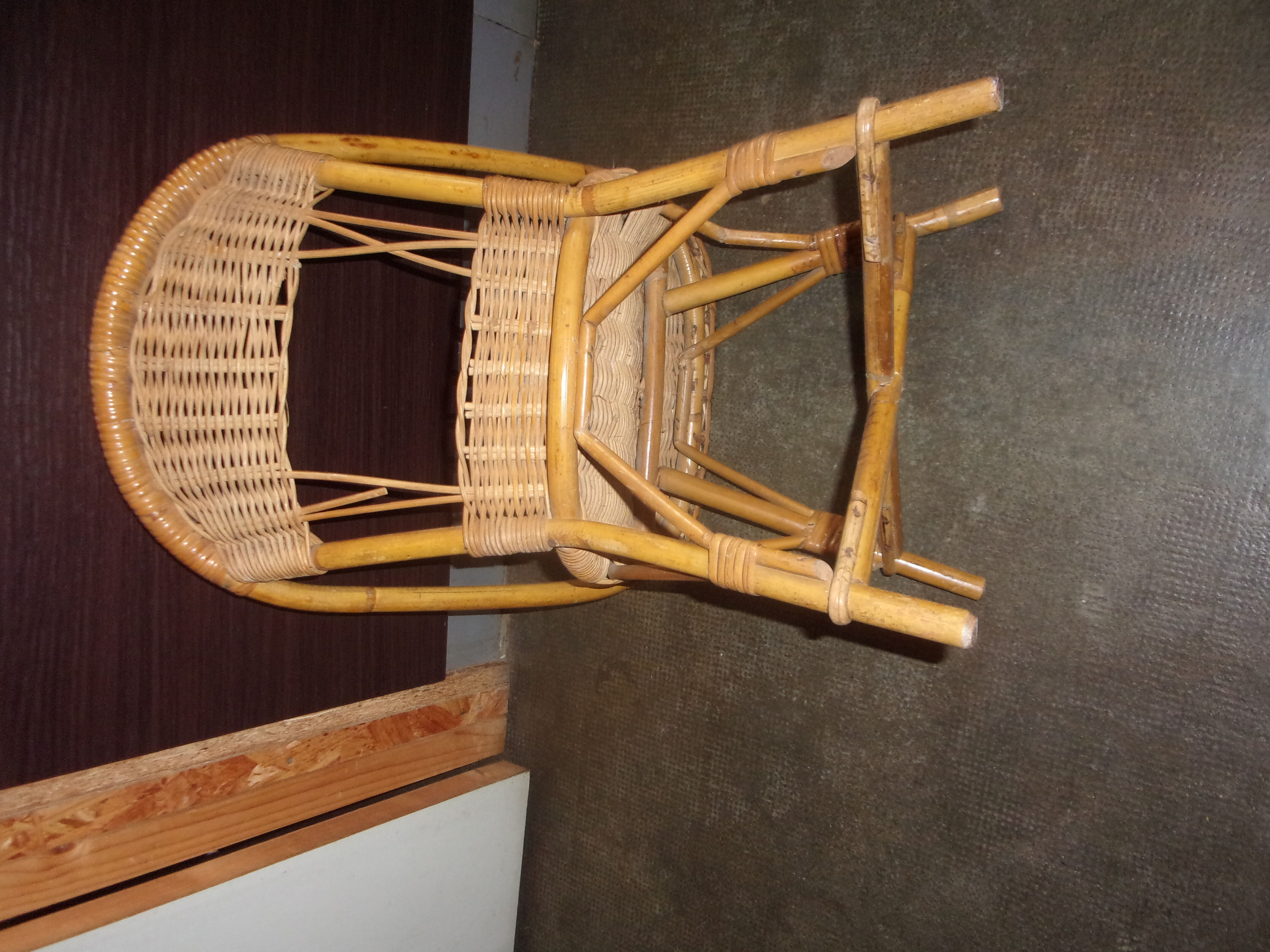 Wicker rattan child chair 1950